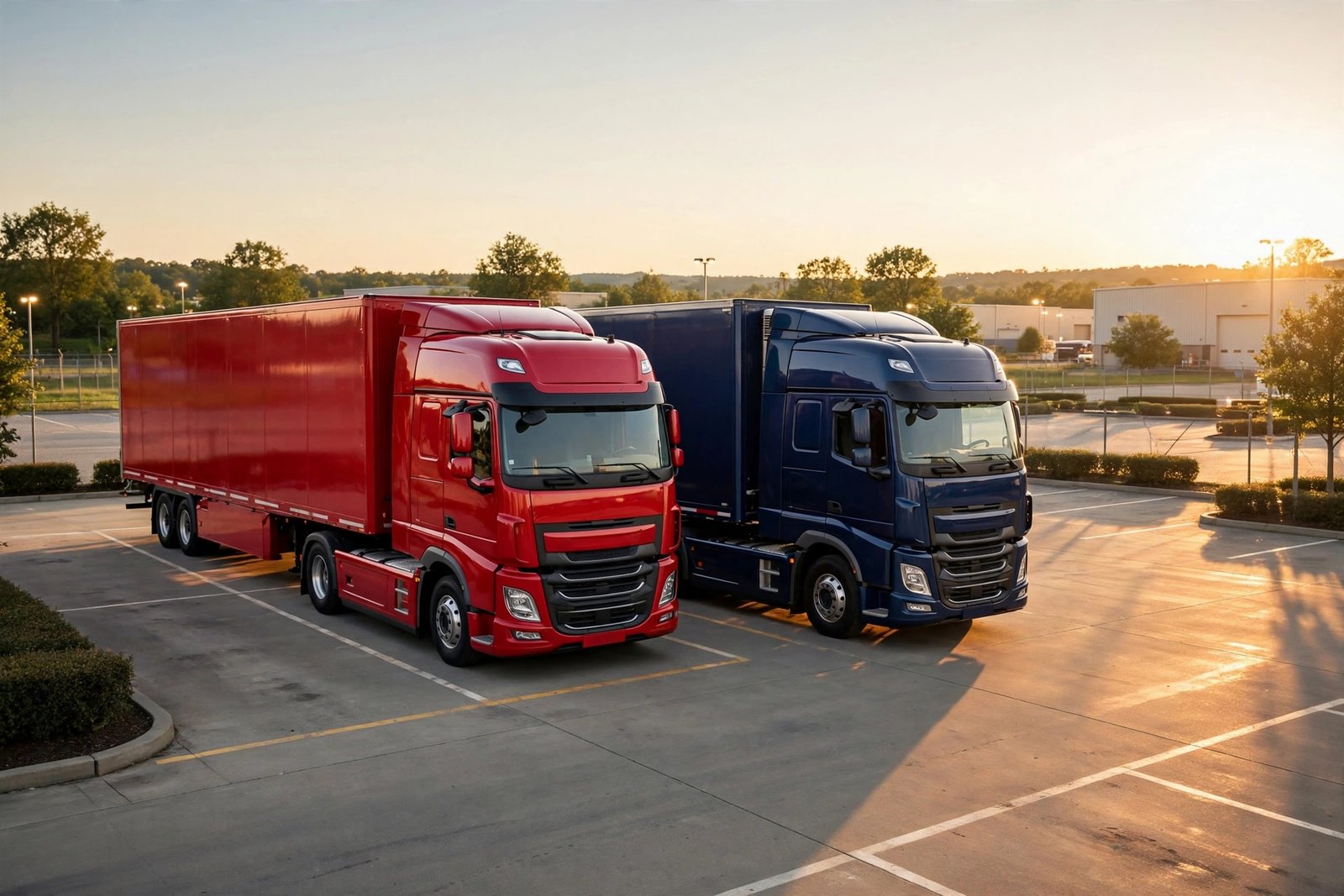 Trucks in the fleet yard